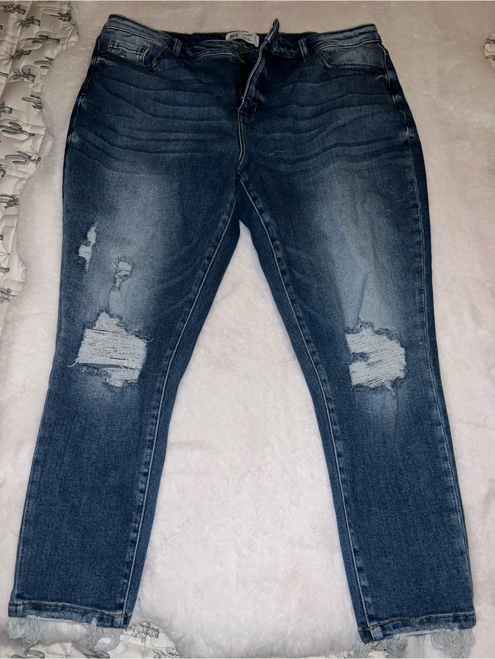 Buckle Dark Blue Distressed Skinny Jeans
